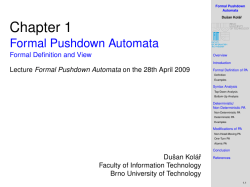 Formal Pushdown Automata - Formal Definition and View