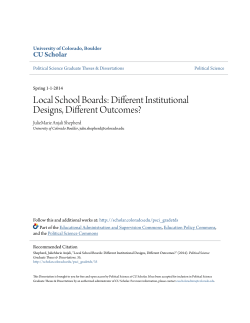 Local School Boards: Different Institutional Designs
