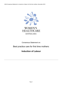 Best practice care for first time mothers: Induction of Labour
