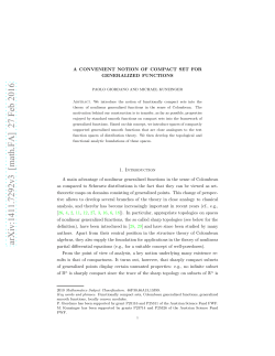 A convenient notion of compact set for generalized functions