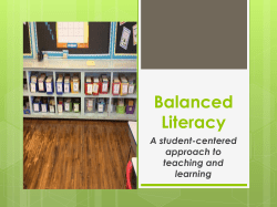 Balanced Literacy - Bloomfield School District