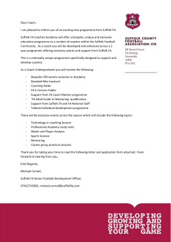 The Suffolk FA Coaches Academy application form 2016-17