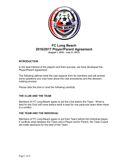 Player/Parent Agreement