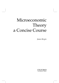 Microeconomic Theory a Concise Course