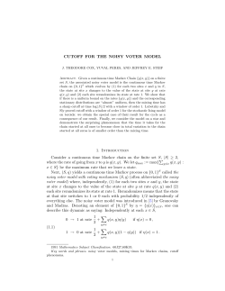 CUTOFF FOR THE NOISY VOTER MODEL 1. Introduction Consider