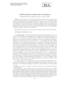 SEMITRANSITIVE SUBSPACES OF MATRICES 1. Introduction. Let
