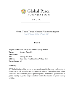 Project Activity Report Final GPF-India