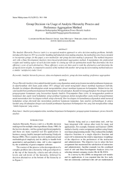Group Decision via Usage of Analytic Hierarchy Process and