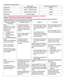 Commonly used Diuretics If pre-existing renal dysfunction consider