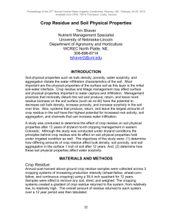 Crop Residue and Soil Physical Properties