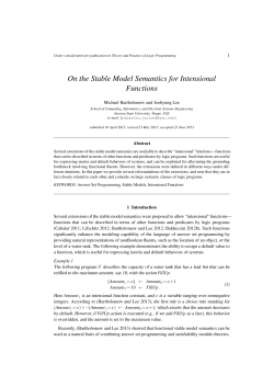 On the Stable Model Semantics for Intensional