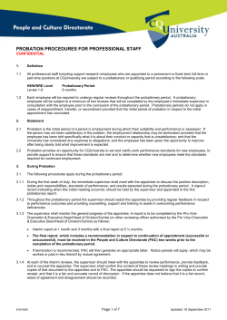 PROBATION PROCEDURES FOR PROFESSIONAL STAFF 1