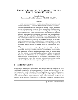 random sampling of alternatives in a route choice
