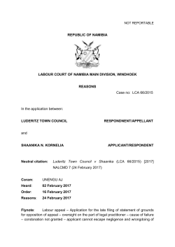Luderitz Town Council v Shaanika (LCA 66