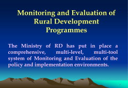 PD Mon and Evalution - Ministry of Rural Development