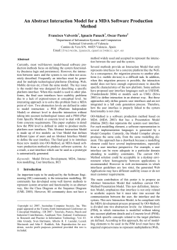 An Abstract Interaction Model for a MDA Software Production