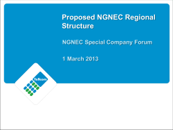 Proposed NGNEC Regional Structure NGNEC Special Company