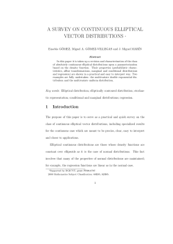 a survey on continuous elliptical vector distributions