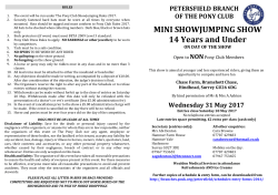 PPC Mini Showjumping Show Schedule 2017