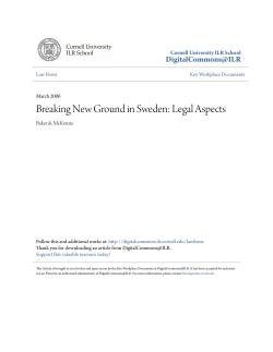 Breaking New Ground in Sweden: Legal Aspects