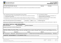Form 07 Planning-fieldwork safety plan
