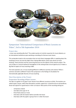 Symposium &ldquo;International Comparison of Music Lessons on Video