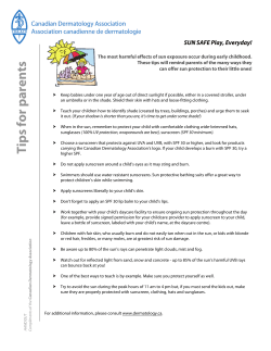 Sun safe play, everyday - Canadian Dermatology Association
