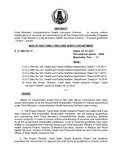 Financial guidelines - Chief Minister`s Comprehensive Health