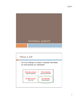 RATIONAL AGENTS What is AI?