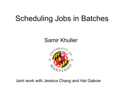 Scheduling Jobs in Parallel