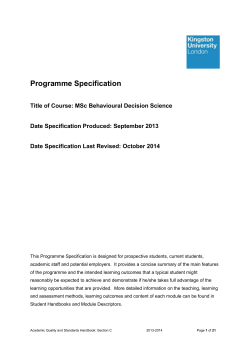 Behavioural Decision Science