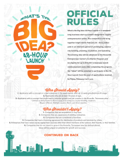 Official Rules - Knoxville Entrepreneur Center