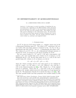 ON DIFFERENTIABILITY OF QUERMASSINTEGRALS 1