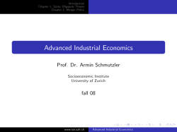 Advanced Industrial Economics - Department of Economics