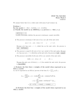 STAT 758, Fall 2016 Home Work 6 SARIMA We assume below that