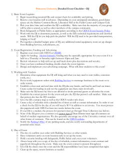 Detailed Event Checklist &ndash; DJ - Princeton