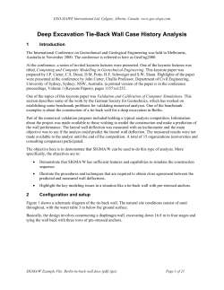 Deep Excavation Tie-Back Wall Case History - Geo