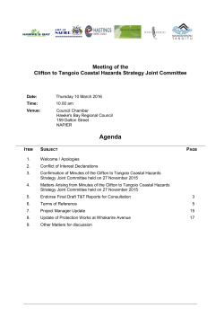 Agenda of Clifton to Tangoio Coastal Hazards Strategy Joint