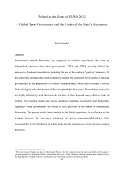 Poland at the Gates of EURO 2012 &ndash; Global Sport Governance and