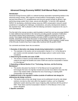Advanced Energy Economy NARUC Draft Manual Reply Comments