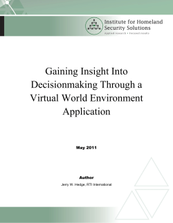 Gaining Insight Into Decisionmaking Through a Virtual World