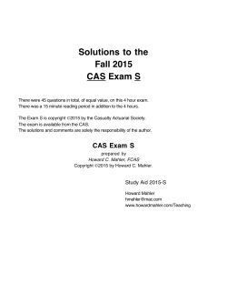 CAS Exam S