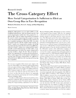 The Cross-Category Effect - Perception and Cognition Lab