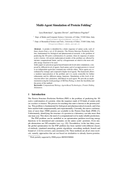 Multi-Agent Simulation of Protein Folding