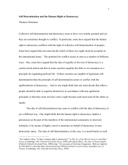 Self-Determination and the Human Right to
