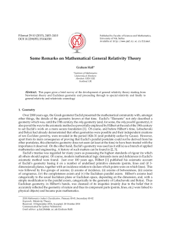 Some Remarks on Mathematical General Relativity Theory - PMF-a