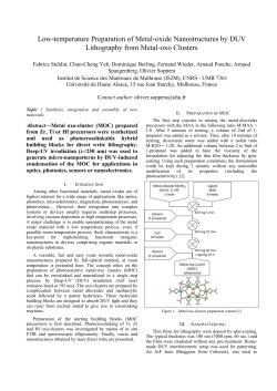 Room-temperature Preparation of Metal-oxide - INL