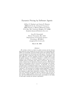 Dynamic Pricing by Software Agents - Brown CS