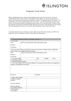 Temporary Event Notice application