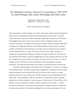 Selected Correspondence 1950&ndash;2010 by Edwin Morgan